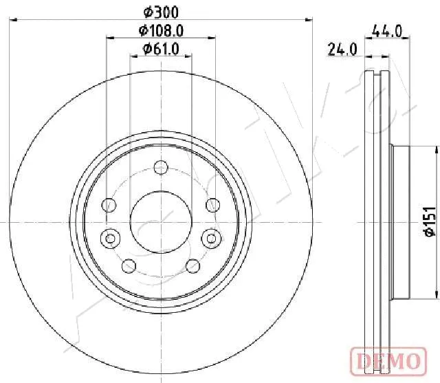 Disque de frein ASHIKA 60-00-0706C