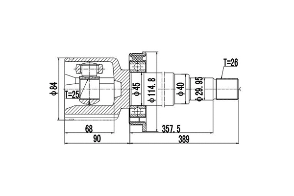 Jeu de joints, arbre de transmission DYNAMATRIX DCV618041