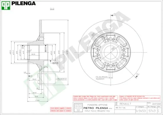 Disque de frein PILENGA 5743
