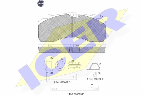 Kit de plaquettes de frein, frein à disque ICER 152091 G