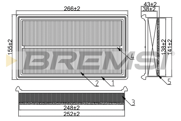 Filtre à air BREMSI FA1112
