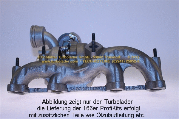 Turbocompresseur, suralimentation SCHLÜTTER TURBOLADER 166-00320