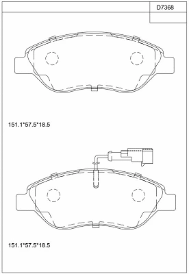 Kit de plaquettes de frein, frein à disque ASIMCO KD7368
