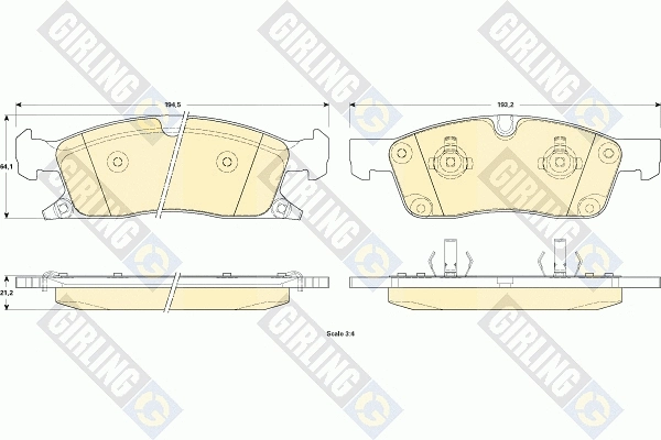Kit de plaquettes de frein, frein à disque GIRLING 6146042