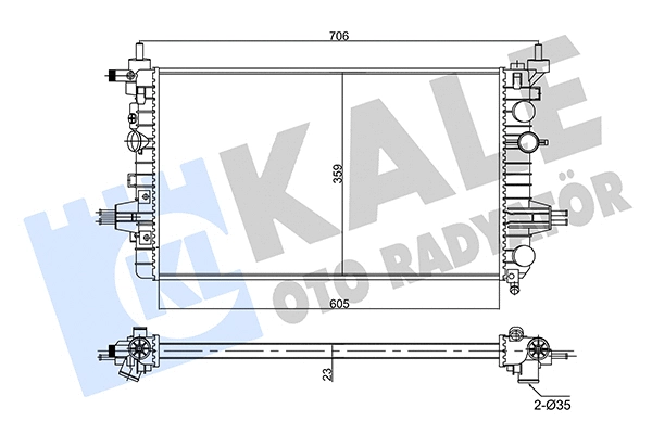 Radiateur, refroidissement du moteur KALE OTO RADYATÖR 357020
