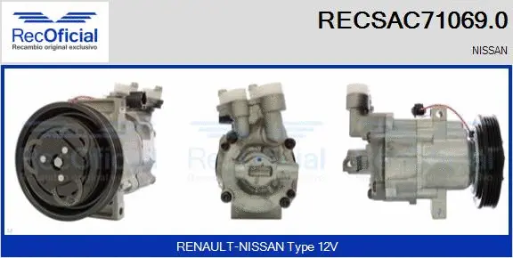 Compresseur, climatisation RECOFICIAL RECSAC71069.0