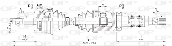 Arbre de transmission OPEN PARTS DRS6328.00