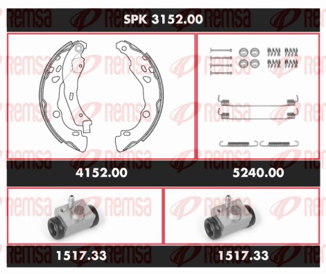 Kit de freins, freins à tambours REMSA SPK 3152.00