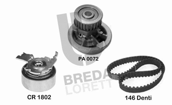 Pompe à eau + kit de courroie crantée BREDA LORETT KPA0643A