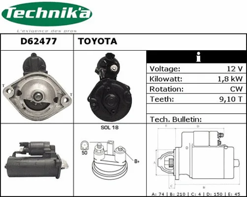 Démarreur Technika D62477