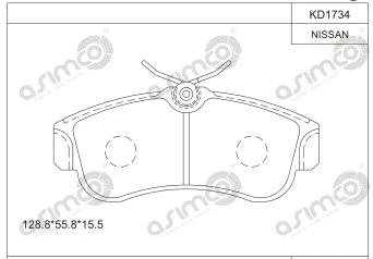 Kit de plaquettes de frein, frein à disque ASIMCO KD1734