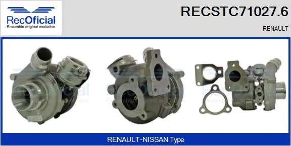 Turbocompresseur, suralimentation RECOFICIAL RECSTC71027.6