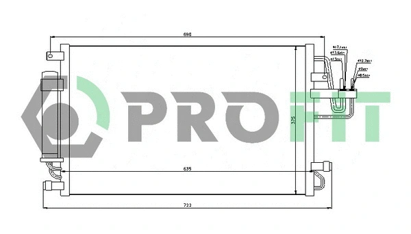 Condenseur, climatisation PROFIT PR 1305C1