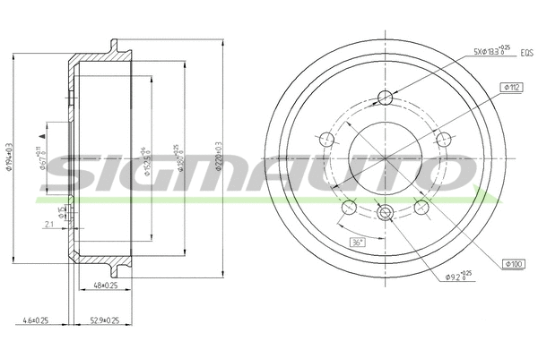 Tambour de frein SIGMAUTO DR5433
