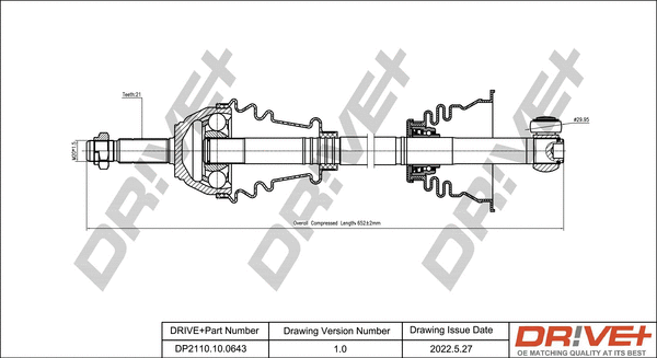 Arbre de transmission Dr!ve+ DP2110.10.0643