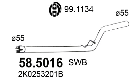 Tuyau d'échappement ASSO 58.5016