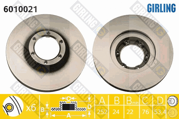 Disque de frein GIRLING 6010021
