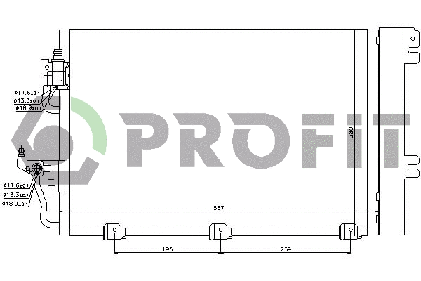 Condenseur, climatisation PROFIT PR 5052C1