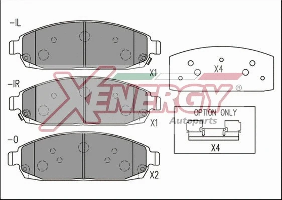 Kit de plaquettes de frein, frein à disque AP XENERGY X41253