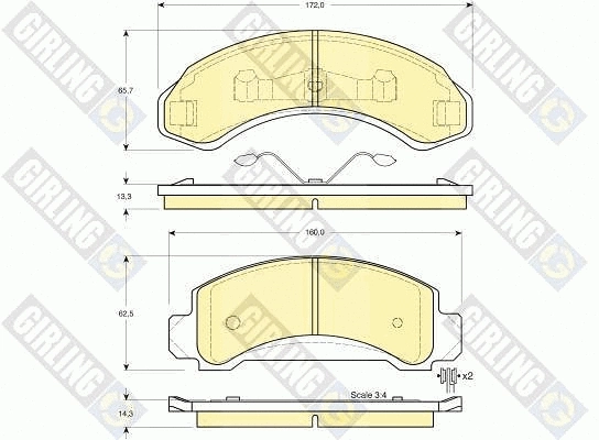 Kit de plaquettes de frein, frein à disque GIRLING 6140043