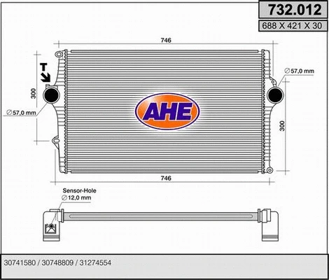 Refroidisseur d'air de suralimentation AHE 732.012