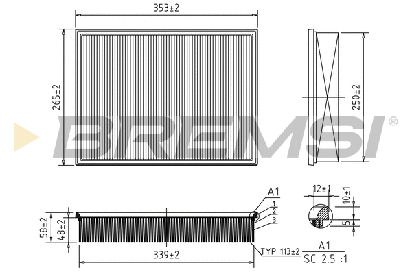 Filtre à air BREMSI FA1246