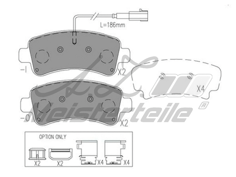 Kit de plaquettes de frein, frein à disque A.Z. Meisterteile AZMT-44-022-2001
