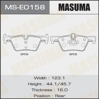 Jeu de mâchoires de frein MASUMA MS-E0158