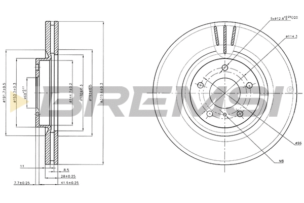 Disque de frein BREMSI CD7505V