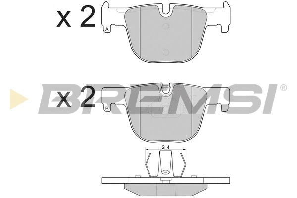 Kit de plaquettes de frein, frein à disque BREMSI BP3558
