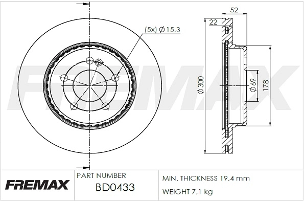 Disque de frein FREMAX BD-0433