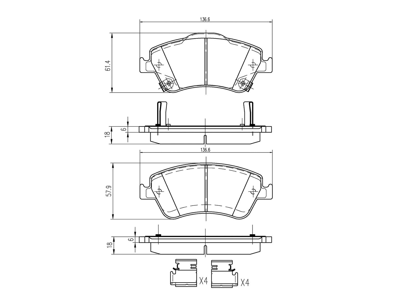 Kit de plaquettes de frein, frein à disque A.Z. Meisterteile AZMT-44-022-1297