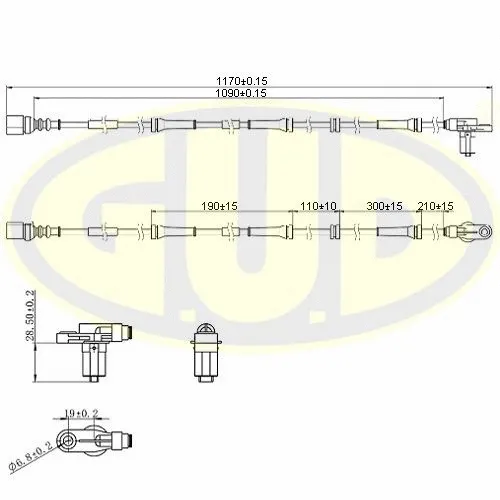 Capteur, vitesse de roue G.U.D. GABS01039