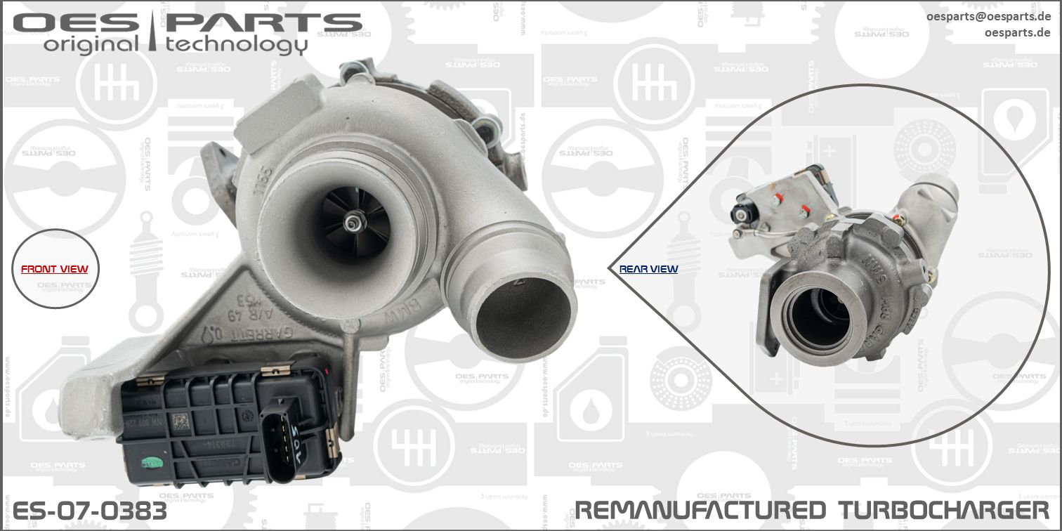 Turbocompresseur, suralimentation OES PARTS ES-07-0383