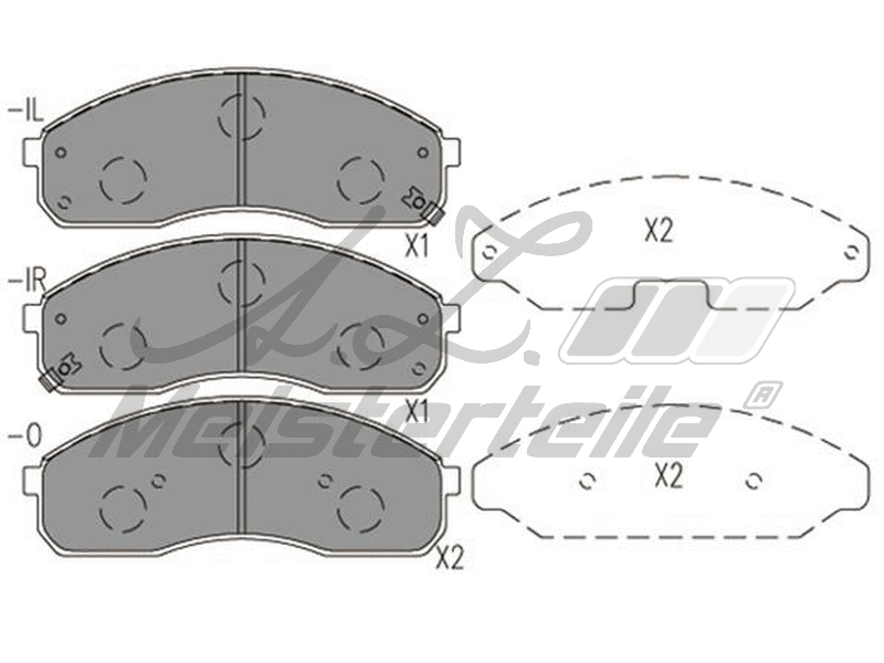 Kit de plaquettes de frein, frein à disque A.Z. Meisterteile AZMT-44-022-2284