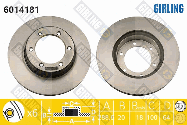 Disque de frein GIRLING 6014181