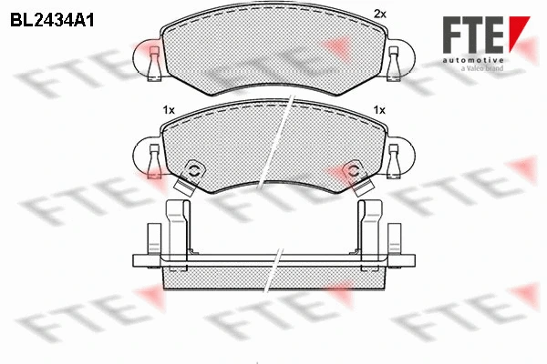 Kit de plaquettes de frein, frein à disque FTE 9010734