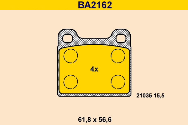 Kit de plaquettes de frein, frein à disque BARUM BA2162
