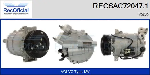 Compresseur, climatisation RECOFICIAL RECSAC72047.1