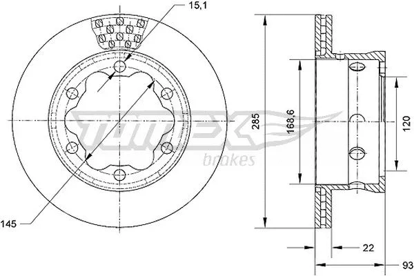 Disque de frein TOMEX Brakes TX 70-25