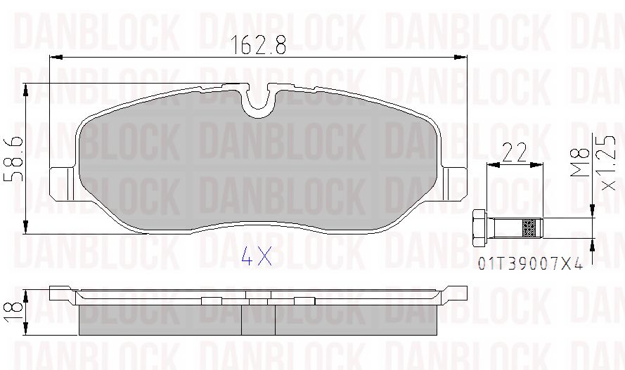 Kit de plaquettes de frein, frein à disque DANBLOCK DB 510543