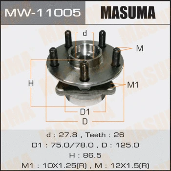 Kit de roulements de roue MASUMA MW-11005