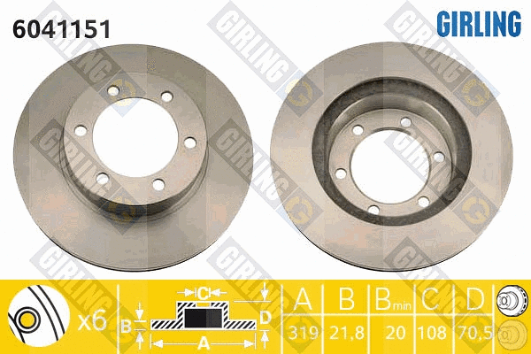Disque de frein GIRLING 6041151