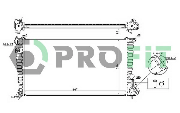 Radiateur, refroidissement du moteur PROFIT PR 5560A1