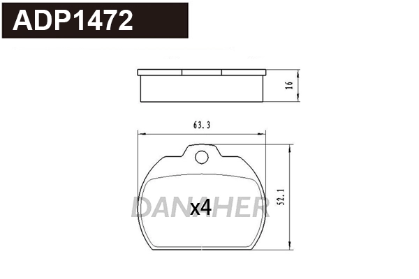 Kit de plaquettes de frein, frein à disque DANAHER ADP1472