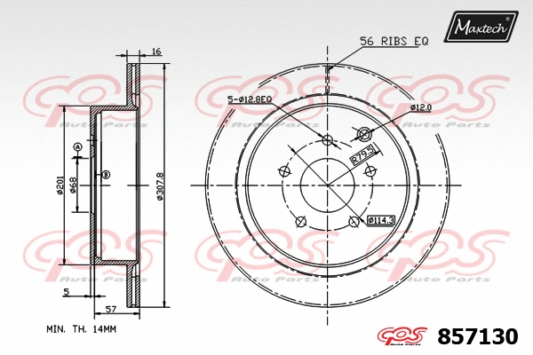 Disque de frein MAXTECH 857130