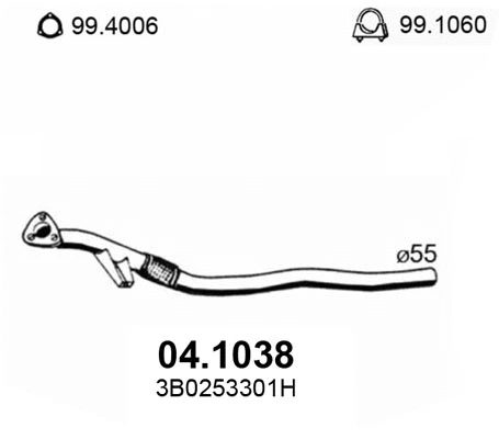Tuyau d'échappement ASSO 04.1038