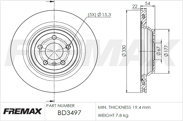 Disque de frein FREMAX BD-3497