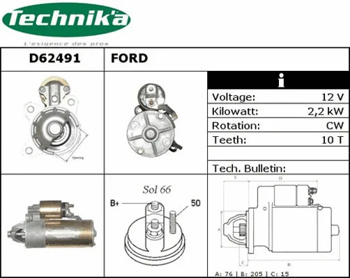 Démarreur Technika D62491