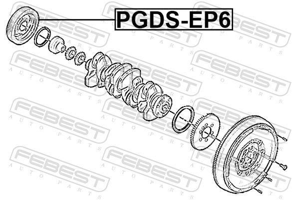 Poulie, vilebrequin FEBEST PGDS-EP6